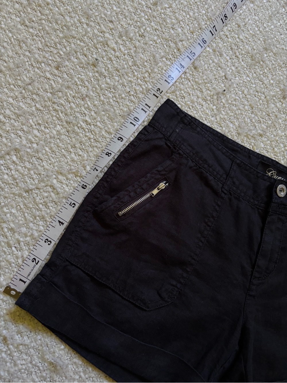 💕GUESS WOMENS SIZE 1 BLACK LINEN SHORTS - Picture 3 of 14